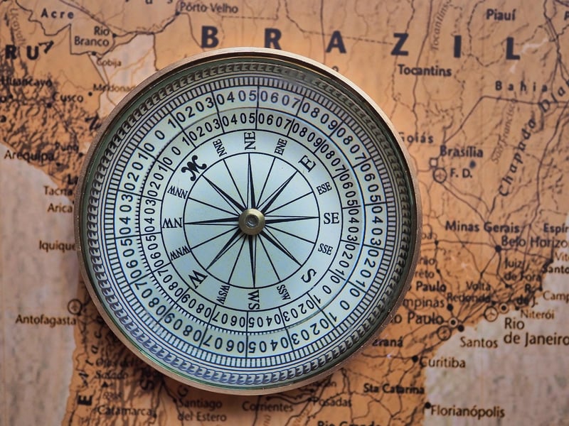 Antique Map and Compass
